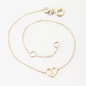 Náramok so srdcom zlatý 585 GCA14-001