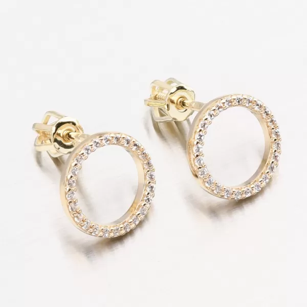 Zlaté náušnice Kruh so zirkónmi DZF4331-ZL-ZIR
