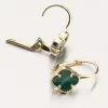 Dámske náušnice žlté zlato 585 s malachitom 12R-766