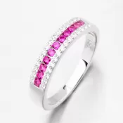 Dámsky prsteň striebro 925 so zirkónmi a rubínmi PKL-1068