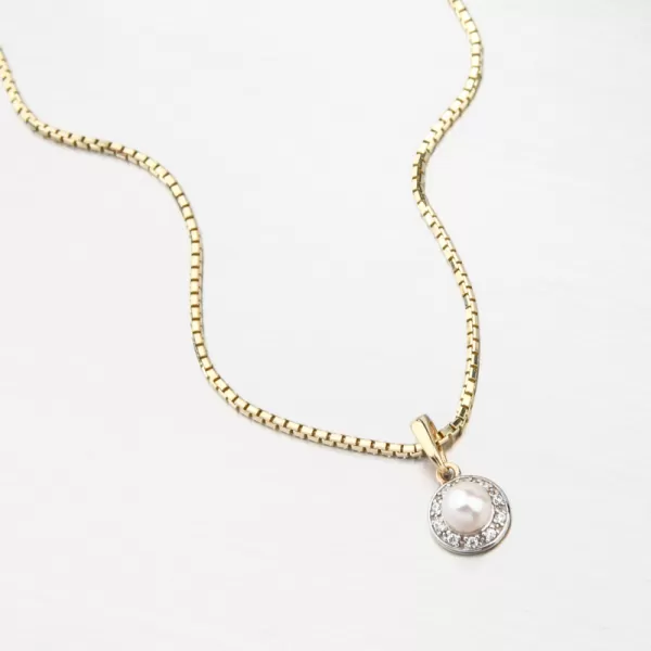 Zlatý prívesok s perlou a so zirkónmi 53GZ-2393-ZL