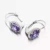 Náušnice vyrobené z bieleho zlata s Ametyst 115p-129030