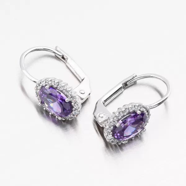Náušnice vyrobené z bieleho zlata s Ametyst 115p-129030