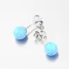 Strieborné náušnice kôstky s modrým opálom UPST-121738-6