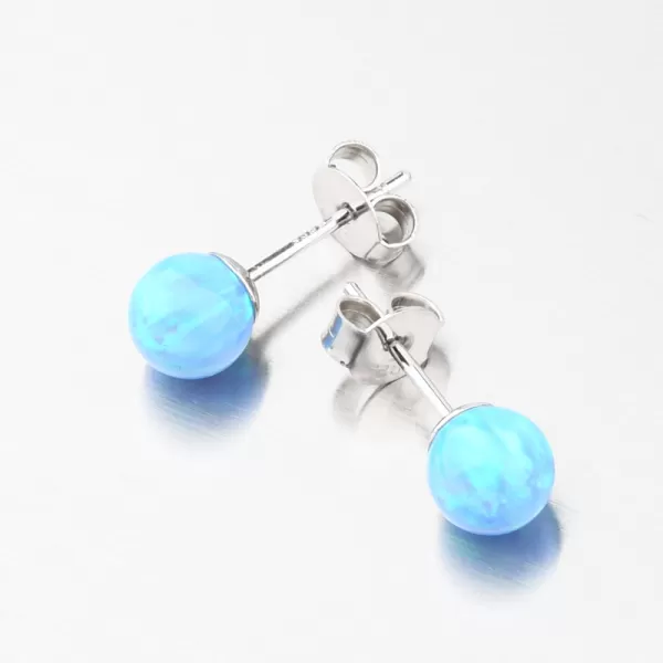 Strieborné náušnice kôstky s modrým opálom UPST-121738-6