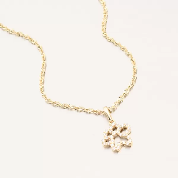 Dámsky prívesok zo žltého zlata 585 noha so zirkónmi 662P-130268