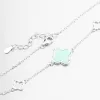 Strieborný náramok so štvorlístkovým ďatelkou a zelený opál PKL-4034