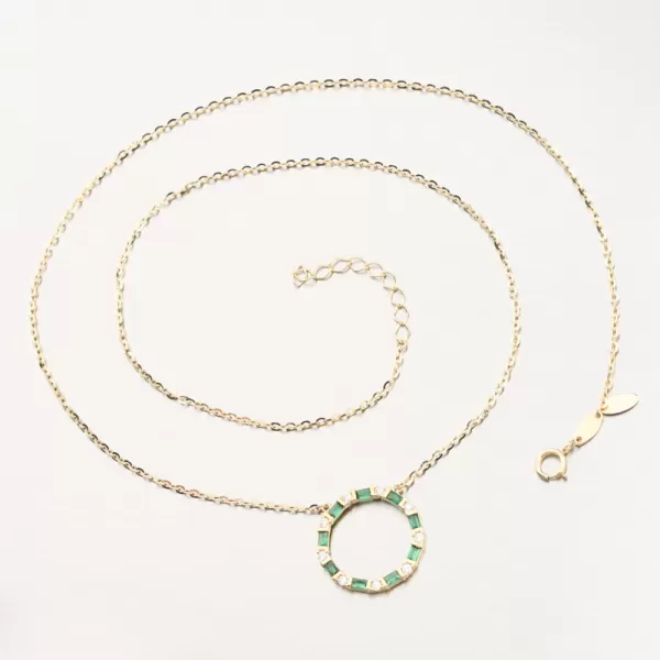 Zlatý náhrdelník so smaragdmi 144P-151705-SMAR