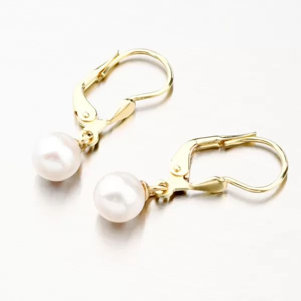 Dámske náušnice žlté zlato 585 s perlou 52GZ-3016Z-KL