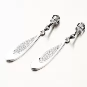 Visiace náušnice z bieleho zlata so zirkónmi 52GZ-8052B-SR