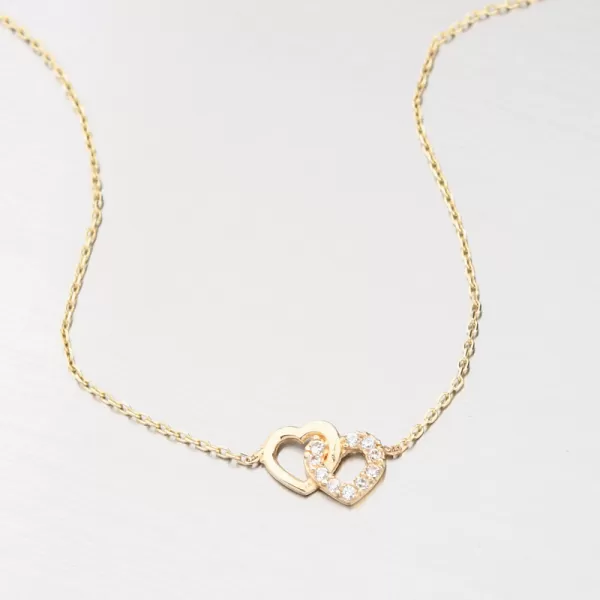 Zlatý náramok so srdiečkami GCA14-013