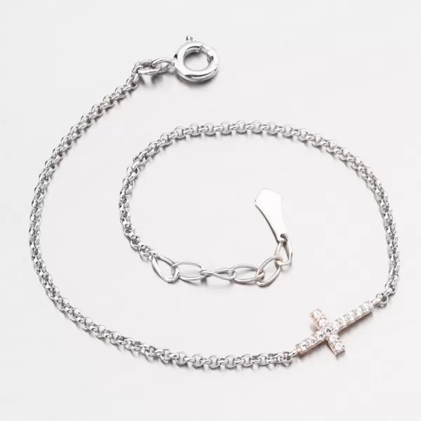 Zlatý náramok s krížovým DZF5832-BCV-ZIR