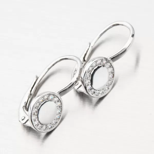 Náušnice z bieleho zlata so zirkónmi 668P-120418