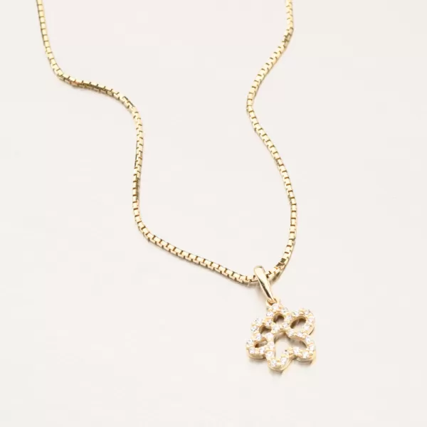 Dámsky prívesok zo žltého zlata 585 noha so zirkónmi 662P-130268