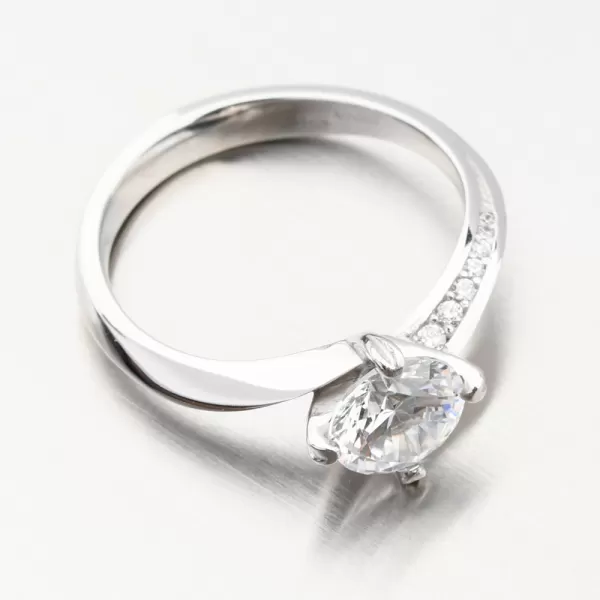 Dámsky prsteň z bieleho zlata DZF 4688-B-ZIR