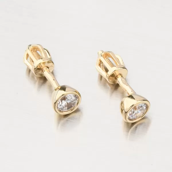 Dámske náušnice žlté zlato 585 zirkón 52GZ-8053-ZL
