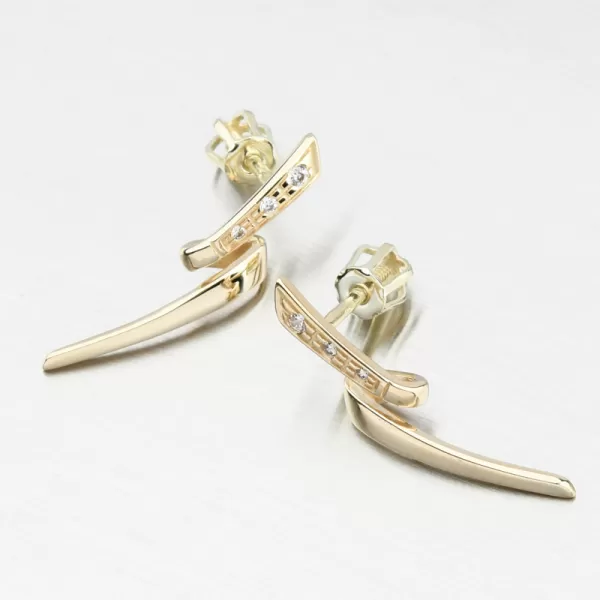 Náušnice so zlatou podložkou DZF2032-ZL-ZIR