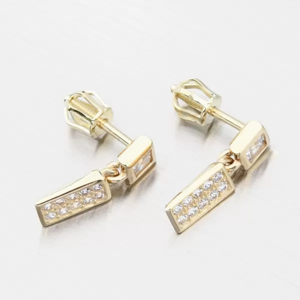 Zlaté náušnice kôstky so zirkónmi GZZ2363Z