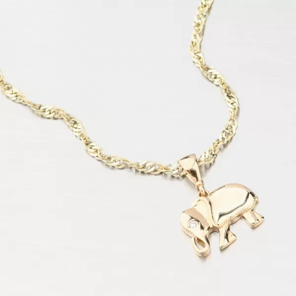 Zlatý prívesok slon so zirkónom GCA13-010