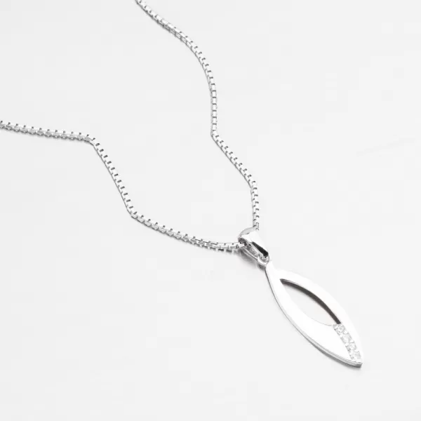 Biele zlato prívesok so zirkónmi 43-22057