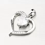 Strieborné srdce so zirkónmi PKL-3129