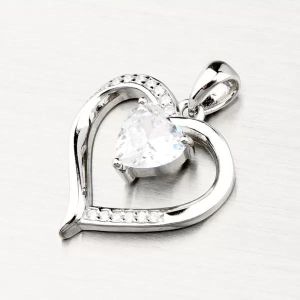 Strieborné srdce so zirkónmi PKL-3129