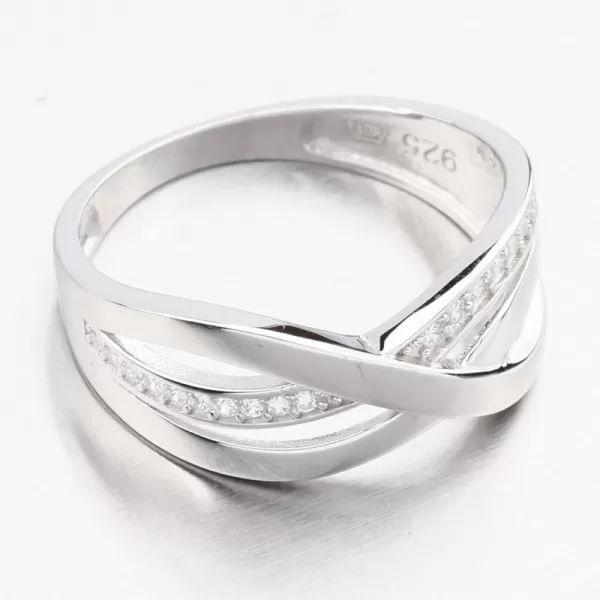 Strieborný prsteň so zirkónmi PKL-1066