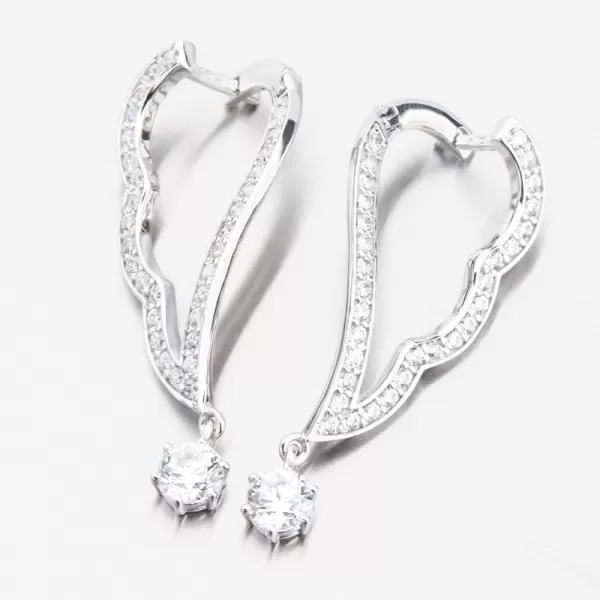 Dámske náušnice biele zlato 585 so zirkónmi 663P-120471-B