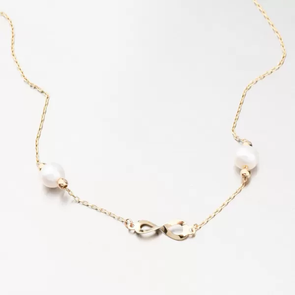 Zlatý náramok s perlami GCA14-003