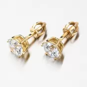 Dámske náušnice žlté zlato 585 zirkón 663P-120624