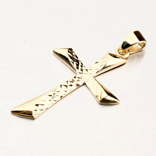 Prívesok zo žltého zlata 585 krížik 43-22141