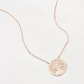 Náhrdelník z ružového zlata strom života so zirkónmi 55GZ-5021-CV