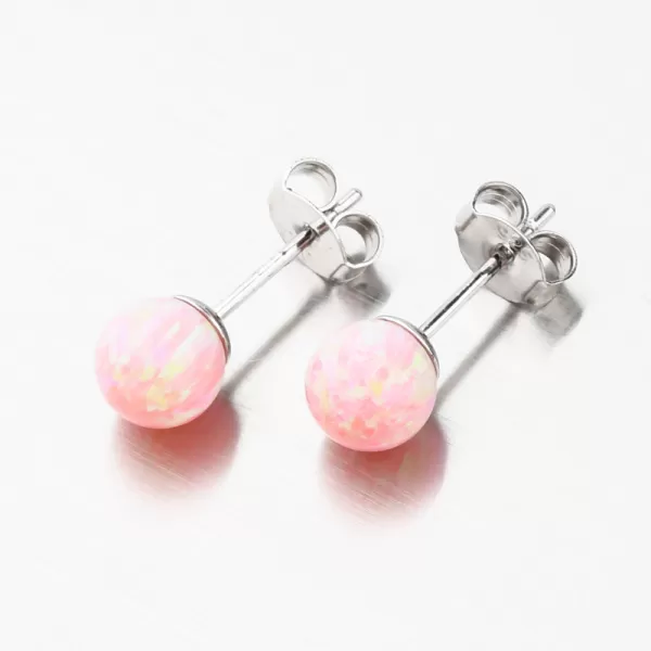 Strieborné náušnice kôstky s ružovým opálom UPST-121737-6