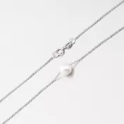 Náhrdelník z bieleho zlata 585 s perlou 55GZZ-3046-B