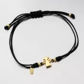 Náramok striebornej šnúry s anjelským BST-14552-BK-G-G-G-G-G