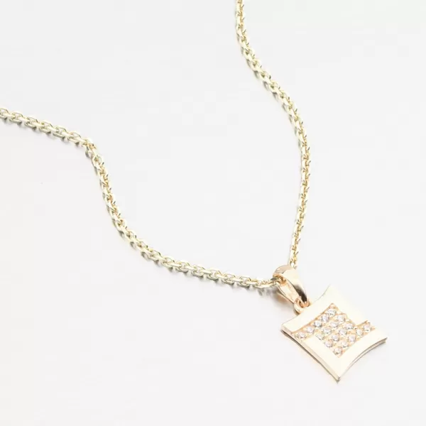 Zlatý prívesok so zirkónmi 43-22100