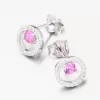 Strieborné náušnice kôstky s ružovým zirkónom PKL-2177