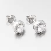 Strieborné náušnice kôstky so zirkónmi UPST-121191