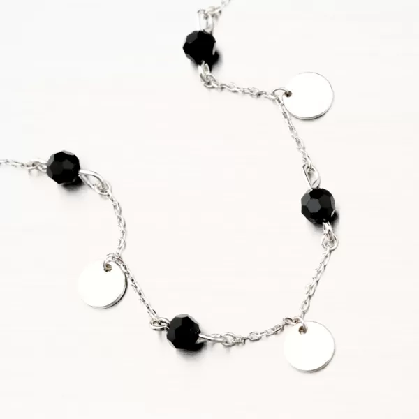 Strieborný náramok s čiernymi zirkónmi PKL-4007