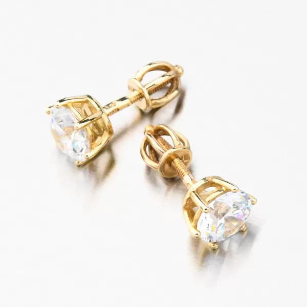 Dámske náušnice žlté zlato 585 zirkón 663P-120624