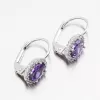 Náušnice vyrobené z bieleho zlata s Ametyst 115p-129030