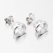 Strieborné náušnice kôstky so zirkónom UPST-122448