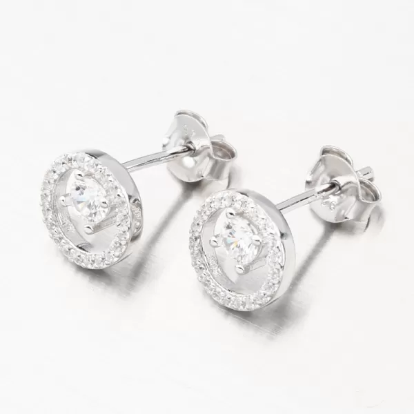 Strieborné náušnice kôstky so zirkónmi PKL-2178