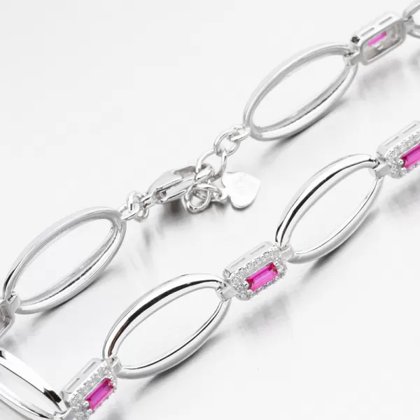 Strieborný náramok s rubínmi a zirkónmi PKL-4038