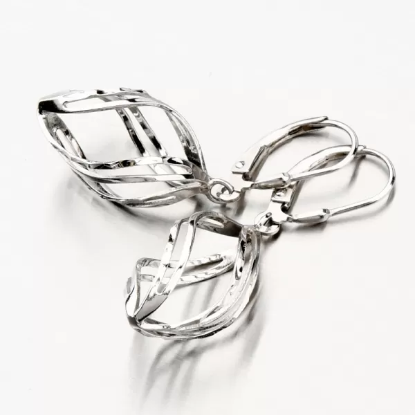 Čalúnené strieborné náušnice PKL-2139