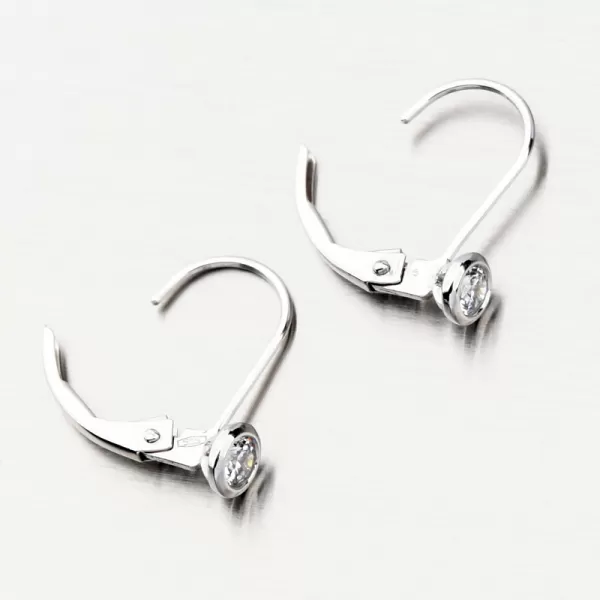 Náušnice z bieleho zlata so zirkónom 52DZ-8007B-KL-ZIR