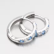 Strieborné kruhy s modrými zirkónmi PKL-2268