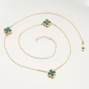 Dámsky náhrdelník žlté zlato 585 štvorlístok 15R-059