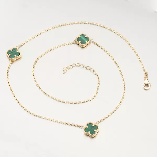 Dámsky náhrdelník žlté zlato 585 štvorlístok 15R-059