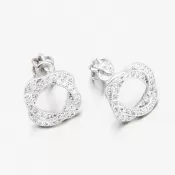 Napichovacie náušnice z bieleho zlata so zirkónmi 663P-120289